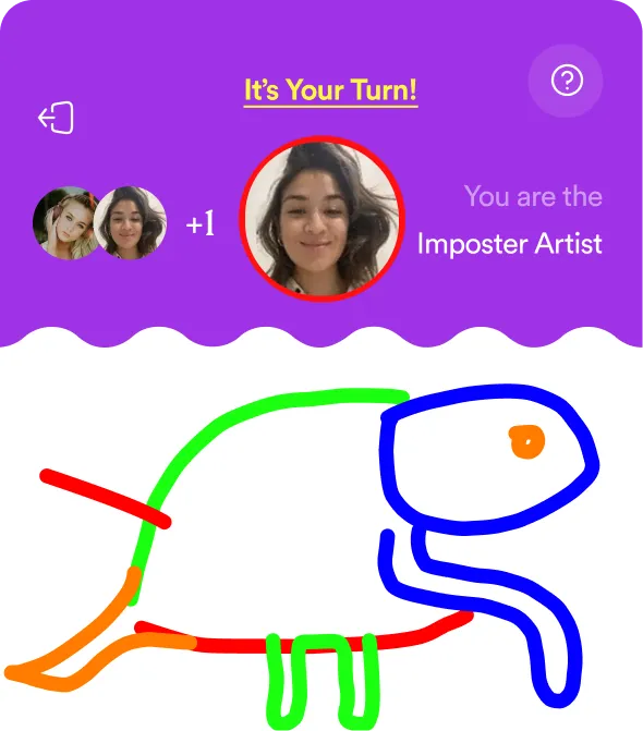 Shared dinosaur sketch in Imposter Artist after second round